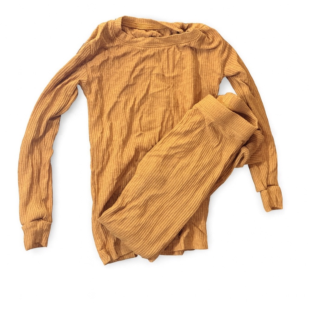 🍯 Little Bum Bum “Caramel Ribbed” Long Sleeve Pajama Set (4T)